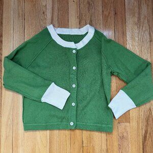 NWOT Green/White Button Up Long Sleeve Cartigan